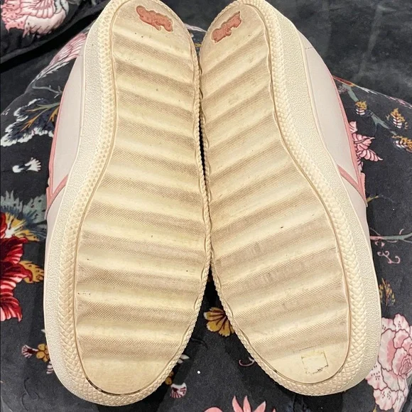 Coach Women's Slip-On Sneakers in Cream and Pink - Picture 4 of 6
